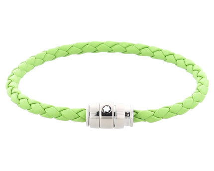 Montblanc Meisterstück Armband Geflochtenes Leder Stainless Steel Lime
