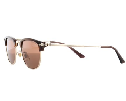 Montblanc Sonnenbrille Rechteckig Metallfassung Braun Gold Braun