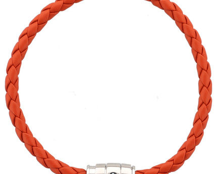 Montblanc Meisterstück Armband Geflochtenes Leder Stainless Steel Cayenne