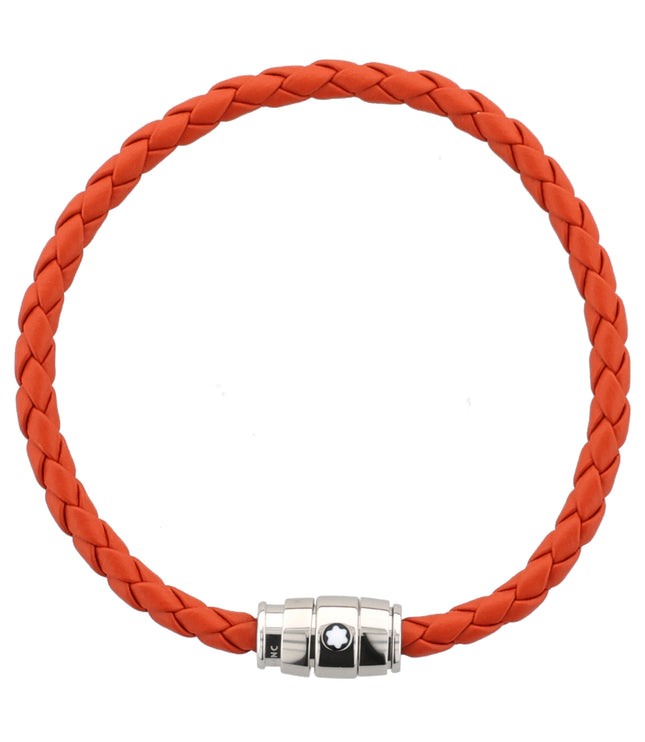Montblanc Meisterstück Armband Geflochtenes Leder Stainless Steel Cayenne