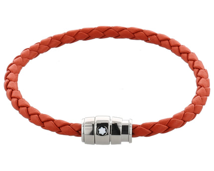 Montblanc Meisterstück Armband Geflochtenes Leder Stainless Steel Cayenne