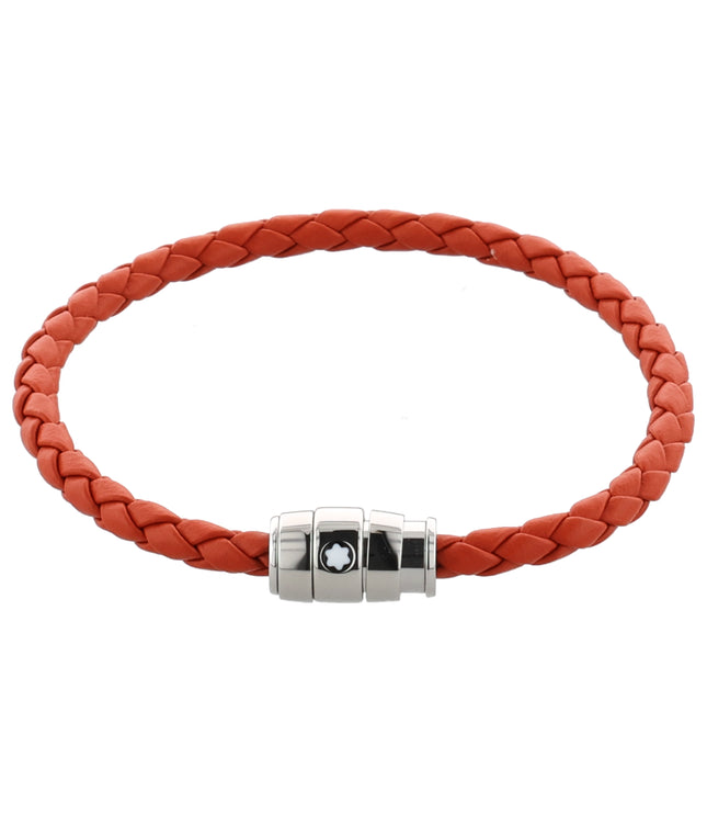 Montblanc Meisterstück Armband Geflochtenes Leder Stainless Steel Cayenne