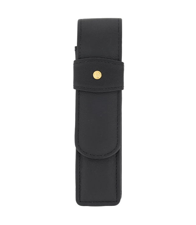 Pelikan 2er Lederetui Schwarz Gold Coated