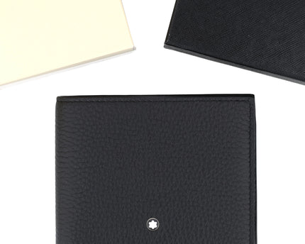 Montblanc Leather Goods Grain Geldbörse 4cc mit Münzfach Schwarz