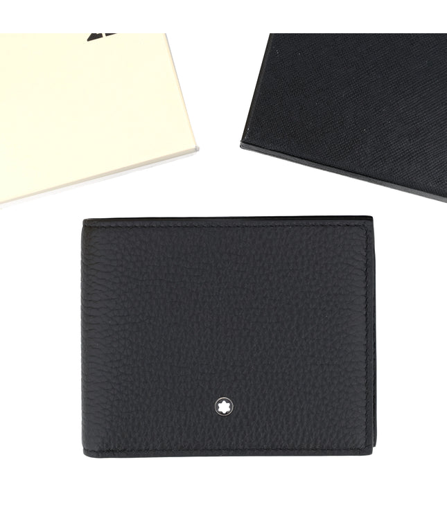 Montblanc Leather Goods Grain Geldbörse 4cc mit Münzfach Schwarz