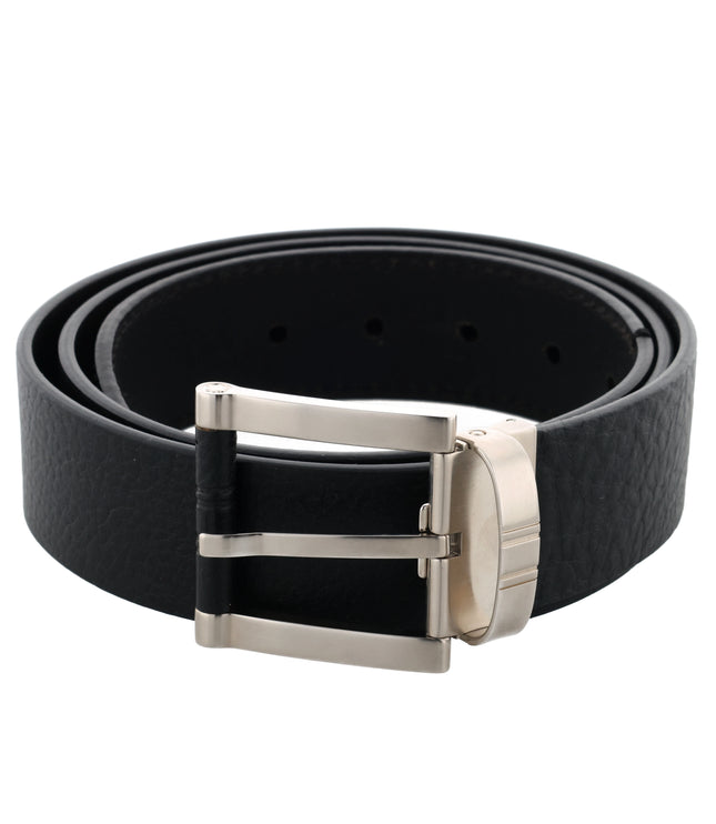 Montblanc Casual Line 3 Rings Ledergürtel 40mm Schwarz